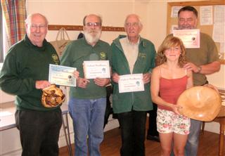 Steve Tredwell, Pat Hughes, Bernard Slingsby and Fred Taylor receives certificates